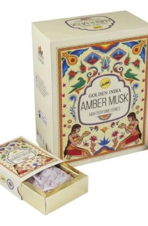 Incenso Cone Sree Vani Golden India Amber Musk (caixa)