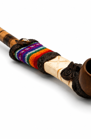 Cachimbo Cerimonial Artesanal em Osso de Lhama – Médio (20 cm)