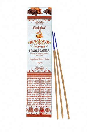 Incenso Goloka Ayurvedic Vareta 15g - Cravo e Canela